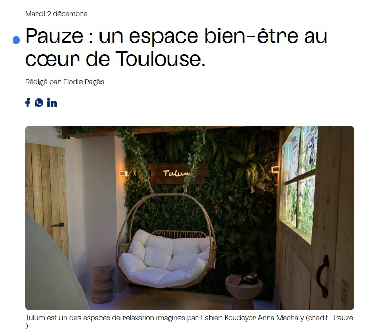 article de presse l essentiel Toulouse pauze expériences